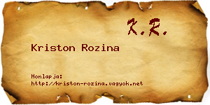 Kriston Rozina névjegykártya
